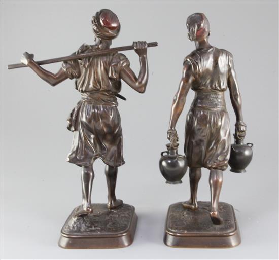 Emilé Pinedo and Marcel Debut (French, 1840-1916). A pair of bronze Orientalist figures, 12.75in.